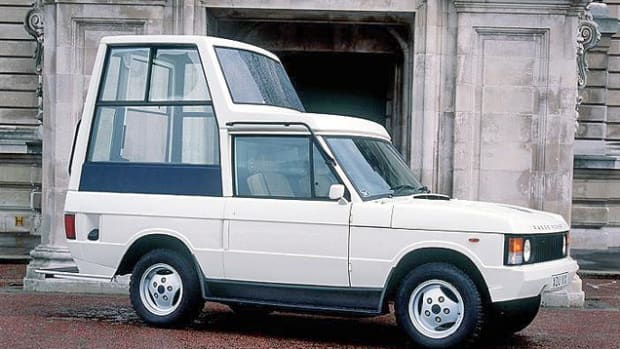 This 1982 Range Rover Popemobile was one of two built for a trip to England.