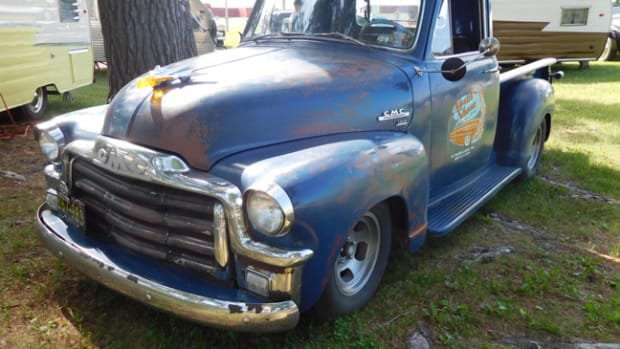 A lot of cars and trucks that came to Vintage Pipes & Stripes had lots of patina.