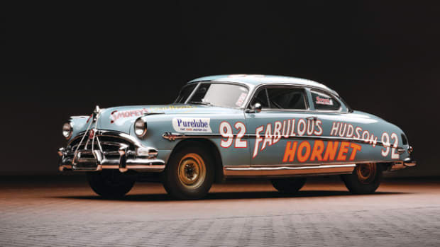  This 1952 Hudson Hornet, raced to success in NASCAR by Herb Thomas, sold for $1.265 on Aug. 4 at Worldwide Auctioneers's sale of the Hostetler collection. (Worldwide Auctioneers photo)