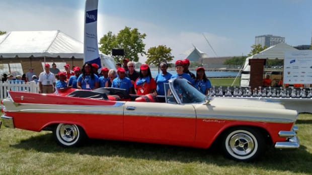  Last year's Youth's Choice winner - 1958 Dodge Custom Royal convertible. Photo- Milwaukee Concours d'Elegance