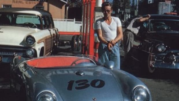 This photo is widely believed to be one of the last taken, within hours of actor James Dean's death while driving the Porsche on Sept. 30, 1955.