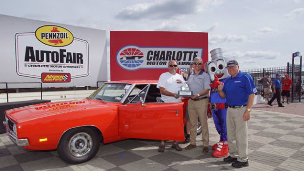  Denver, North Carolina, native Robert Isenberg and his 1969 Dodge Charger 500 won Best of Show honors at Sunday's Pennzoil AutoFair presented by Advance Auto Parts at Charlotte Motor Speedway. (CMS/John Davison photo)