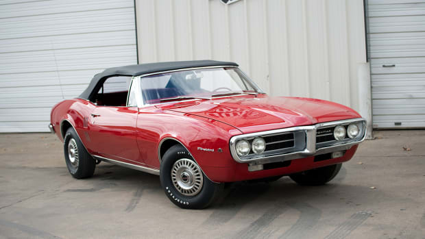 This red convertible was the first Firebird built: a 1967 model with the 326-cid V-8. It is believd to have appeared at the Chicago Auto Show.