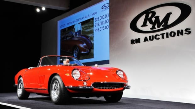 This 1967 Ferrari 275 GTB/4*S N.A.R.T. Spider was sold by RM Auctions for $27.5 million during its Monterey sale, held Aug. 16-17. (RM Auctions photo)