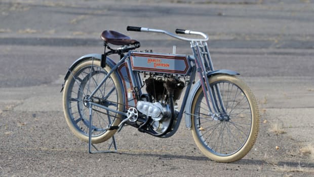 George Pardos Collection, 1911 Harley-Davidson 7D. (Photo by David Newhardt, Courtesy of Mecum Auctions)