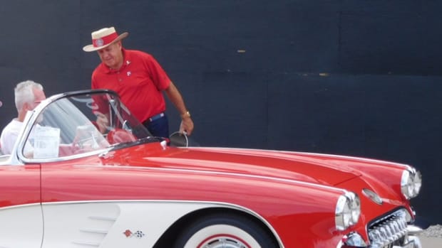  The Corvette parts guru — in his trademark Mike Yager hat — monitors the pulse of the Corvette hobby by putting on his annual Corvette Funfest event.