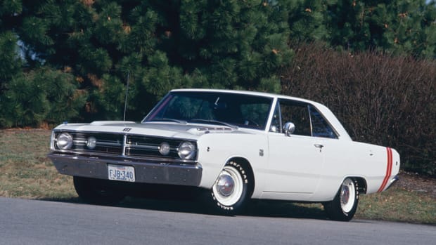 The ‘68 Dart GTS had an available 340-cid/300-hp V-8 and sporty styling, and was a lot of muscle car for the money.