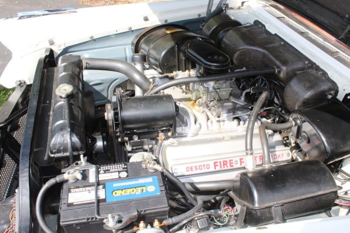 The 341-cid Hemi V-8 and a four-barrel Carter carburetor produced 295 hp.
