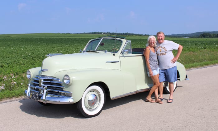 The Moores' and their '48 drop top Fleetmaster