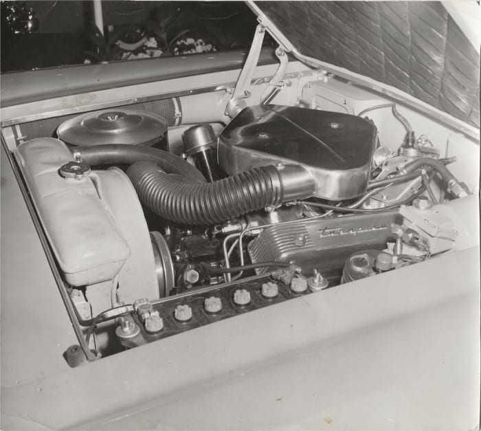 For comparison - Original picture of engine bay as it originally appeared in 1956.