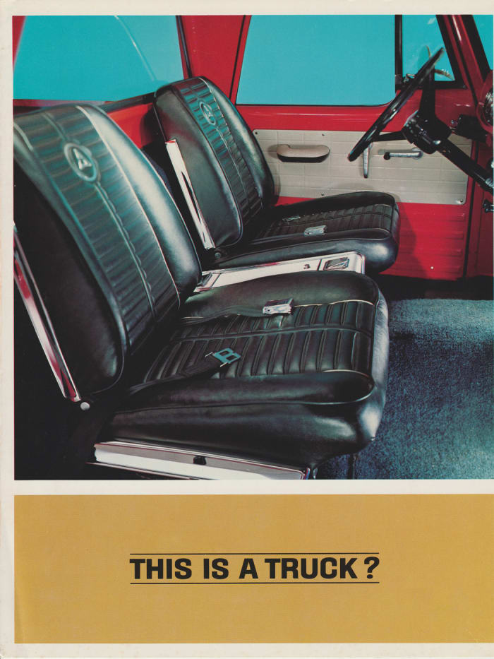 In a novel move that really illustrated the unique nature of the truck, the cover of the ’64 Custom Sport Special brochure showed its bucket seat interior, not its exterior.