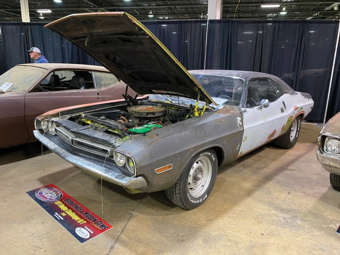 Prime for restoration was this 1971 Dodge Challenger 340 car, which retained its engine and was largely complete and solid. The small-block muscle car is owned by Keith Noel.