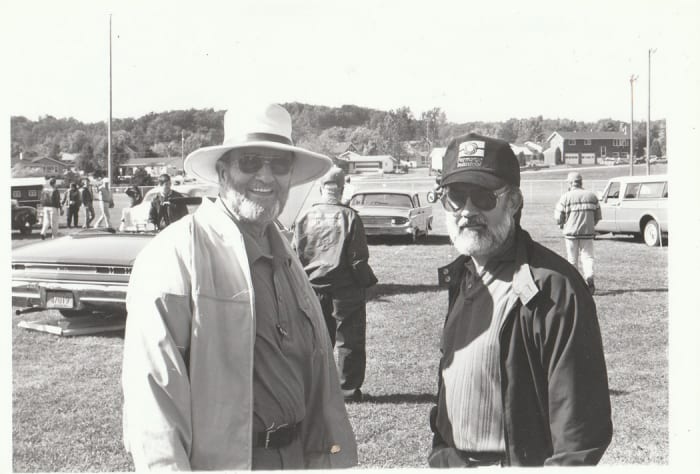 The late Bob Gary (left) and Ken Nimmocks, were two members of the Wisconsin Society of Automotive Historians who took over the car show theme planning in the 1990s.