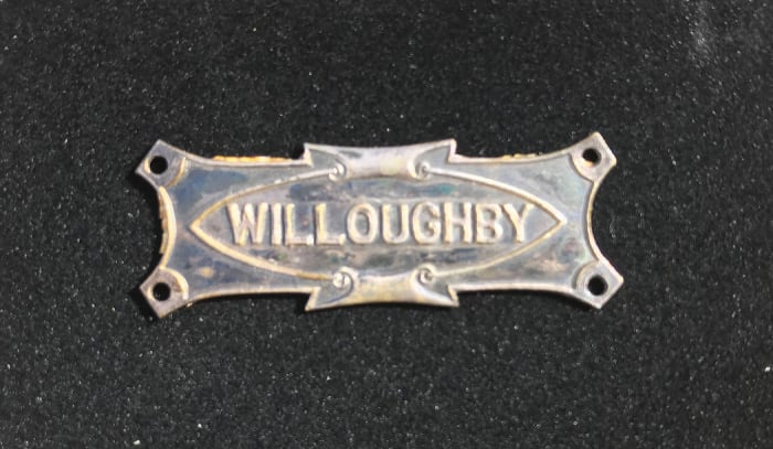 Willoughby tags were sold in three separate online auctions by Check the Oil Promotions for $140, $120  and $65.