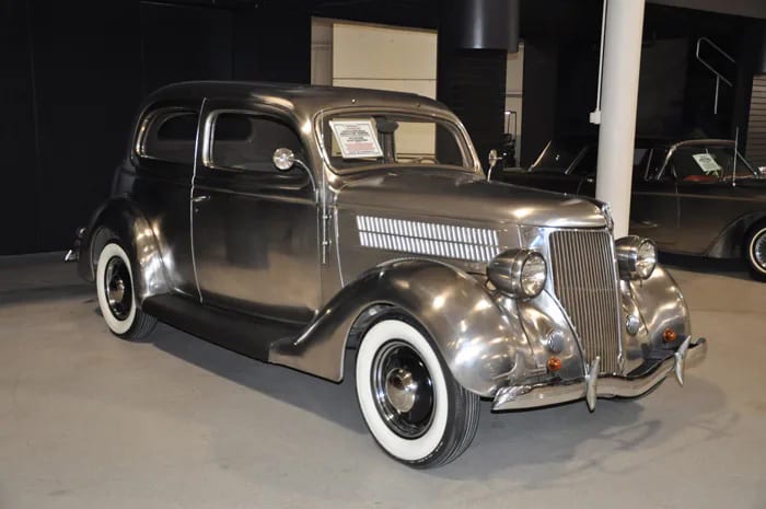 One of six stainless steel-bodied 1936 Fords built by Allegheny Steel to promote the many uses of stainless steel.