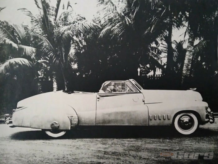 Cadillac didn’t build a sporting two-seater for 1941, so someone took it upon themselves to have this unique example built. The New Cadillac Database, an online source of Cadillac and LaSalle information, credits the car to industrial designer Raymond Loewy, although it doesn’t make clear whether he designed and/or built it. The two-seater’s unique features are plentiful, from the front fender line that extends through the doors to the rear quarter panels, to the door-top saddle trim, to the rear deck design. The vertical front fender louvers are also unique, and replace the thinner horizontal trim pieces standard on all 1941 Cadillacs but the Sixty Special. There are also unique, round ornaments on the doors and hood. This car is not known to still exist.