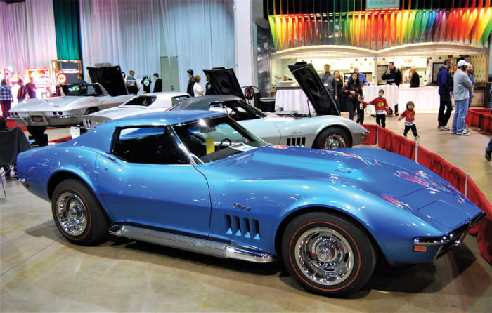 A LeMans Blue ’69 Corvette L88 coupe at the Muscle Car and Corvette Nats.