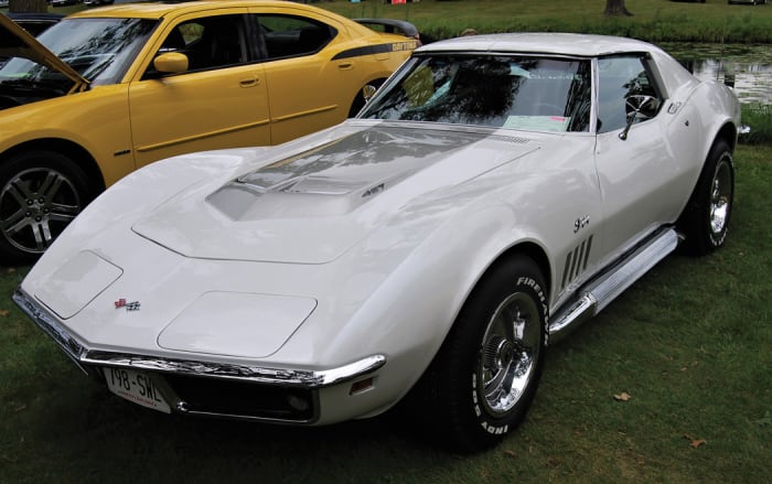 A Can Am White ’69 Corvette with one of the six available 427-cid big-block V-8s.