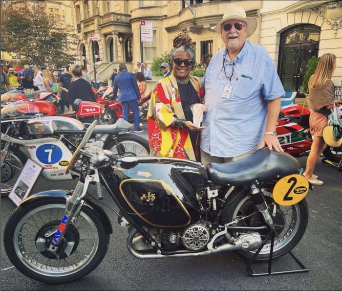Rob Lannucci's 1954 AJS E95 Porcupine won "Most Outstanding Motorcycle"