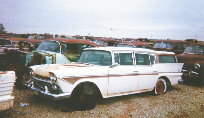 Another near-complete car is this 1958 Rambler Custom Cross Country station wagon that would be a fitting restoration project for a young family to undertake and then use on vacations.
