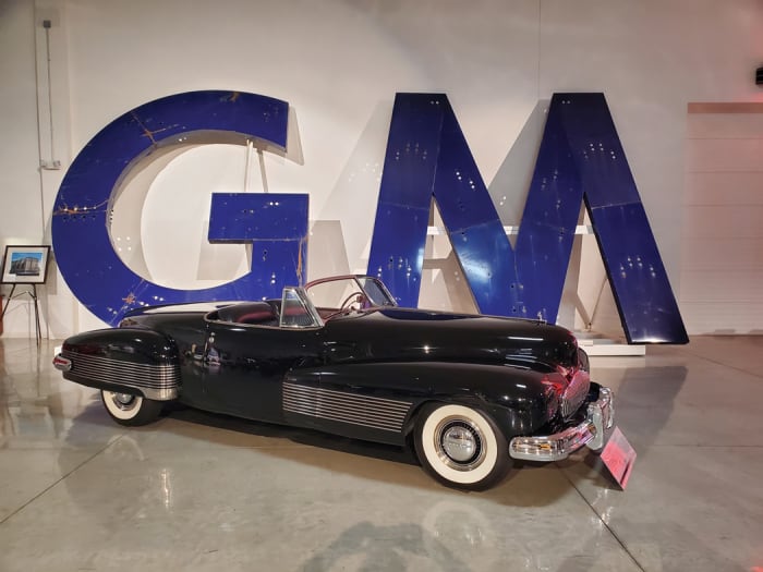 Day 6 featured a stop at the GM Heritage  Center where the famed 1938 Buick Y-Job show car (left) wowed visitors.