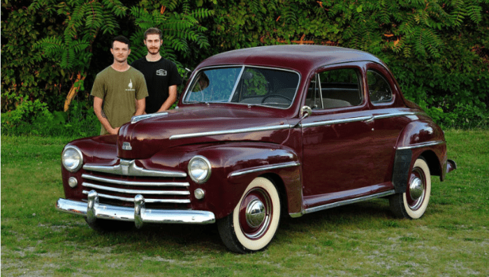 John McCullough and Connor Miller make up the two-person team will drive the 1948 Ford Coupe.
