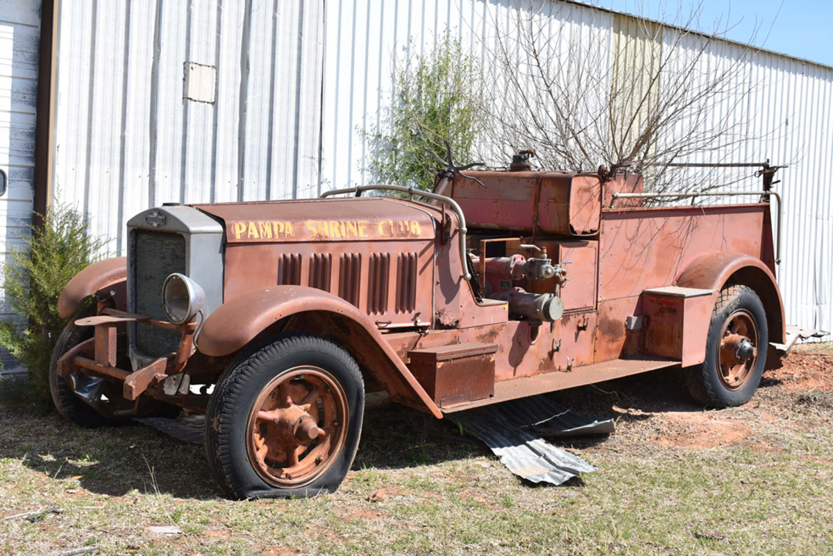 The service history of this late-1920s American-LaFrance fire truck was not known, but it had served as a parade vehicle in nearby Pampa, Texas.