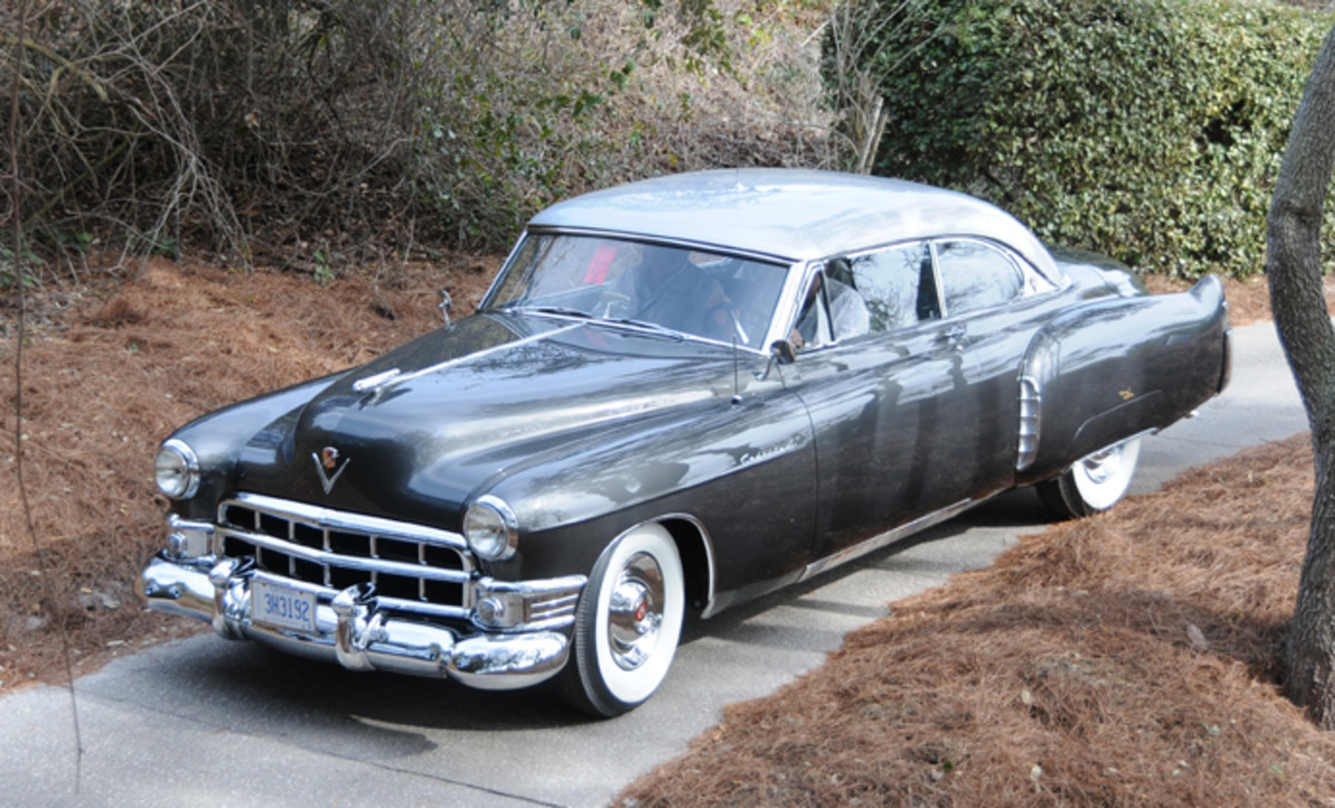 The prototype 1949 Cadillac Coupe deVille debuted at the Amelia Island Concours d’Elegance after decades in hiding. It rides a Fleetwood chassis, unlike production Coupe deVilles.
