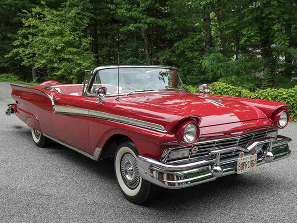  1957 Ford Fairlane 500 ‘F-Code’ Skyliner, another highlight for the four-day Auburn Fall sale (credit – Josh Sweeney © Auctions America)