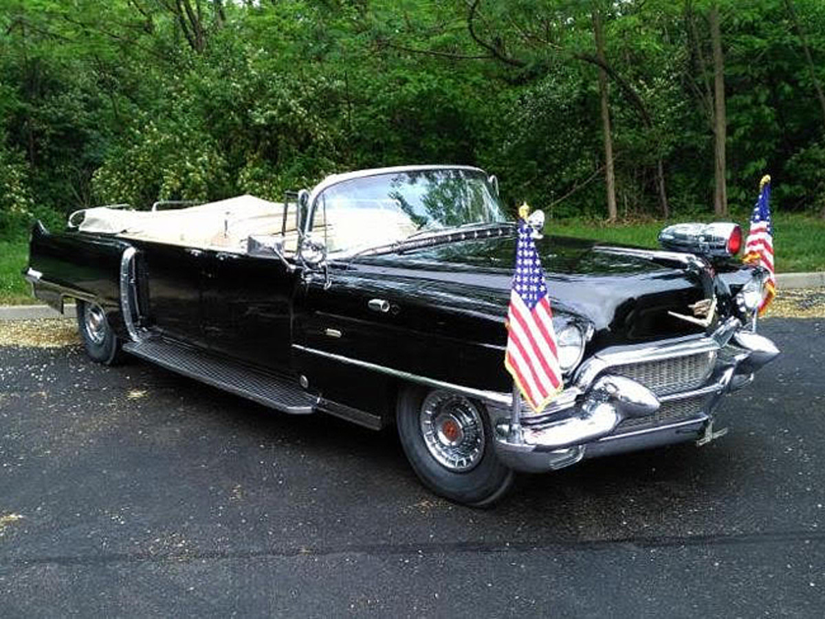  1956 Cadillac Series 75 Presidential Limousine. Built for use by President Eisenhower in 1956. It was also used by Presidents Kennedy and Johnson. Photo courtesy of Harry Yeaggy.