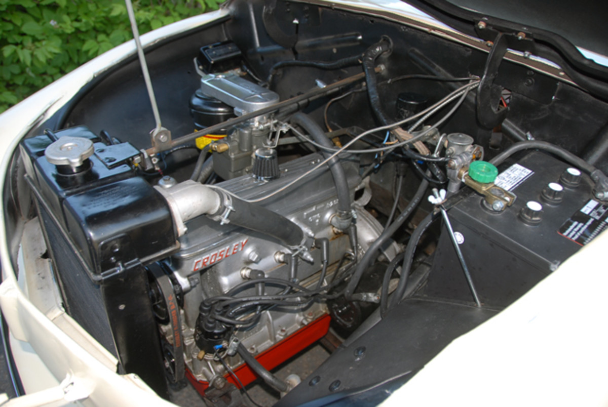 Only the diminutive Crosley engine can make a Crosley engine bay spacious. This engine was small yet so powerful it was used as power for outboard motors for boats. 
