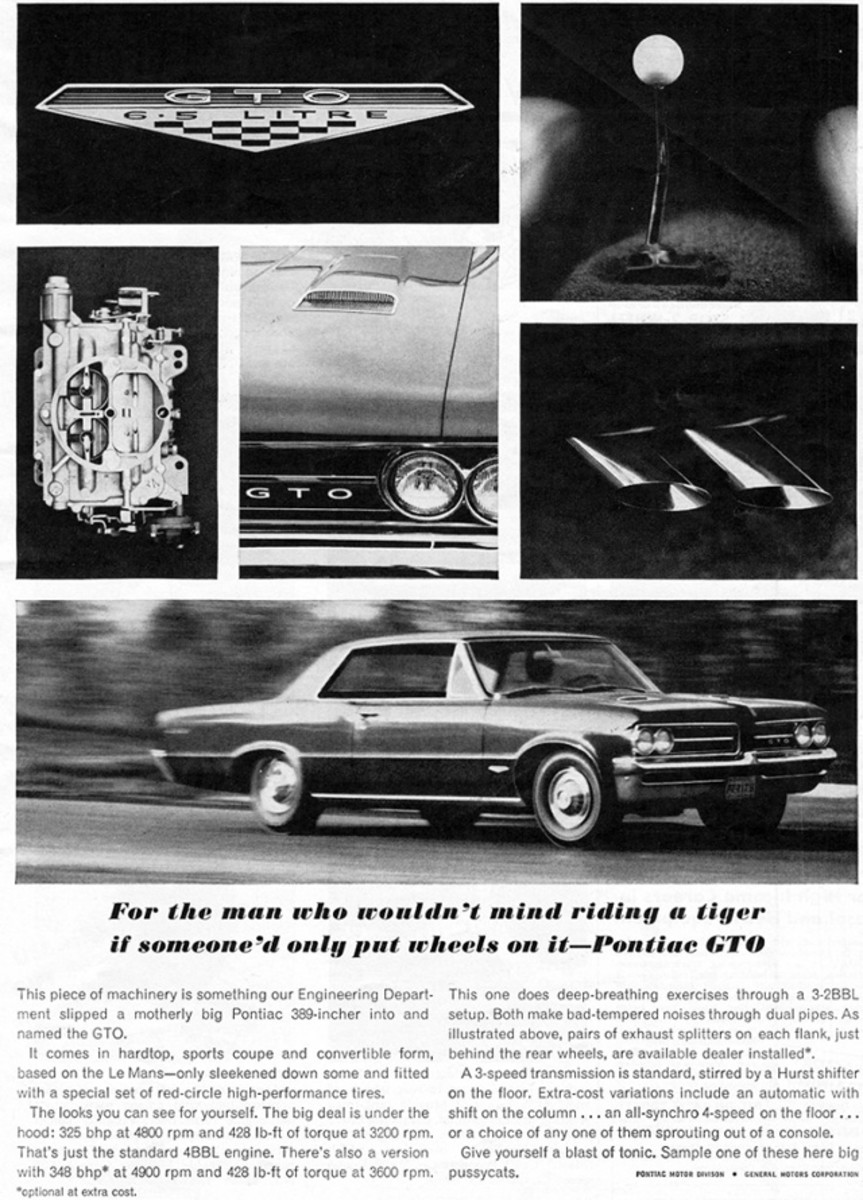 Pontiac shook up the U.S. new-car landscape 50 years ago when it offered a sporty Tempest LeMans with an optional 389-cid V-8 under the hood. The Grand Turismo Omologato (GTO) package lit the fuse on the muscle car wars.