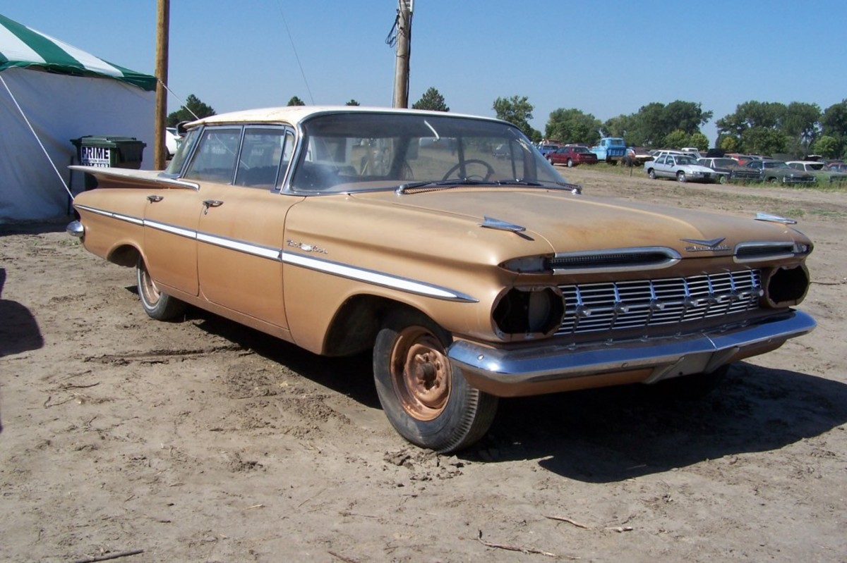 A "before" shot taken on Sept. 27, 2013, of Myron Smith's 1959 Bel Air Sport Sedan at the Lambrecht Chevrolet auction in Pierce, Neb.