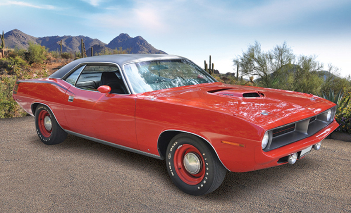  Russo and Steele will offer an authentic 1970 Plymouth Hemi Cuda at its annual Scottsdale event. The car has less than 50,000 miles.