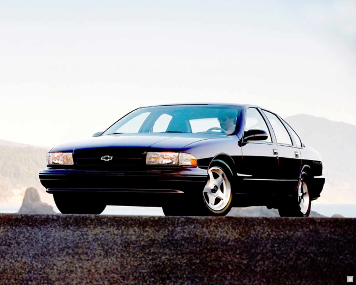  Nearly ten years after the “last” Impala rolled off the assembly line, Chevrolet resurrected the Impala Super Sport. It was based on the Caprice but was loaded with performance equipment such as a slightly detuned Corvette LT-1 V8, limited slip differential, 17-inch aluminum alloy wheels mounted with P225/50 B.F. Goodrich tires, a modified police car suspension, and anti-lock disc brakes. The Impala SS was offered again in 1995 and 1996 then dropped along with the Caprice.