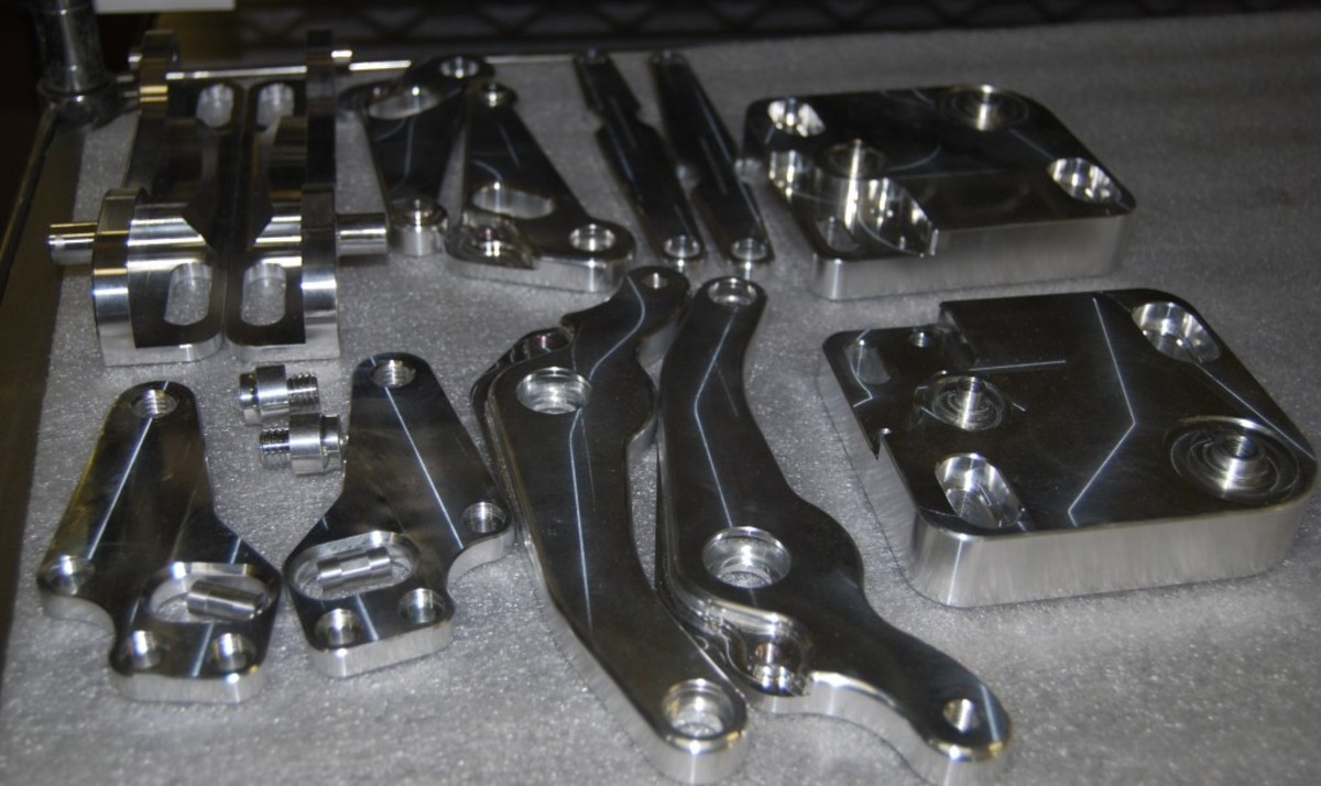 Here’s some of the custom-machined parts Ringbrothers makes and sells.