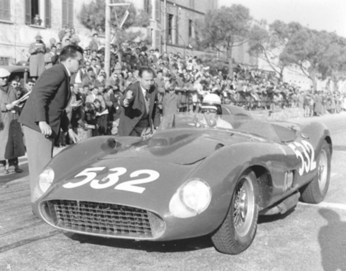 1957 Ferrari 335 S Scaglietti Spider, chassis 0674, Wolfgang von Trips, Mille Miglia 1957 © Ted Walker, Ferret Fotographic