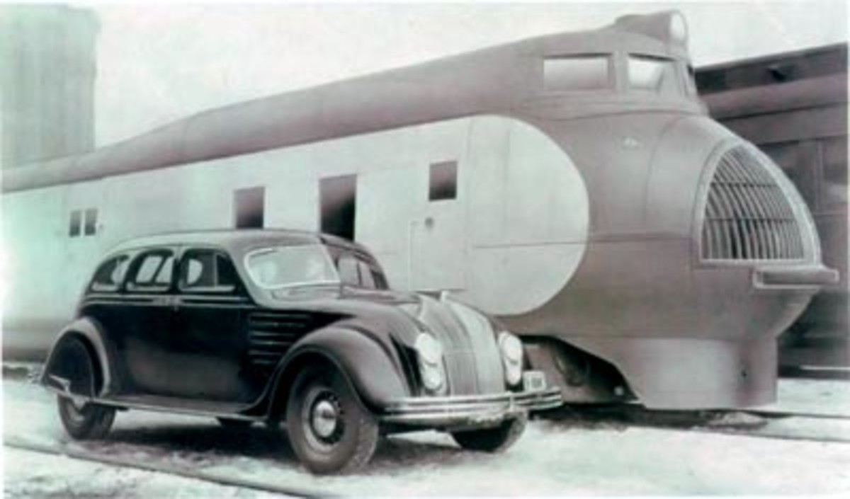 The Airflow cheated the wind like the super streamliner trains of the Art Deco era.