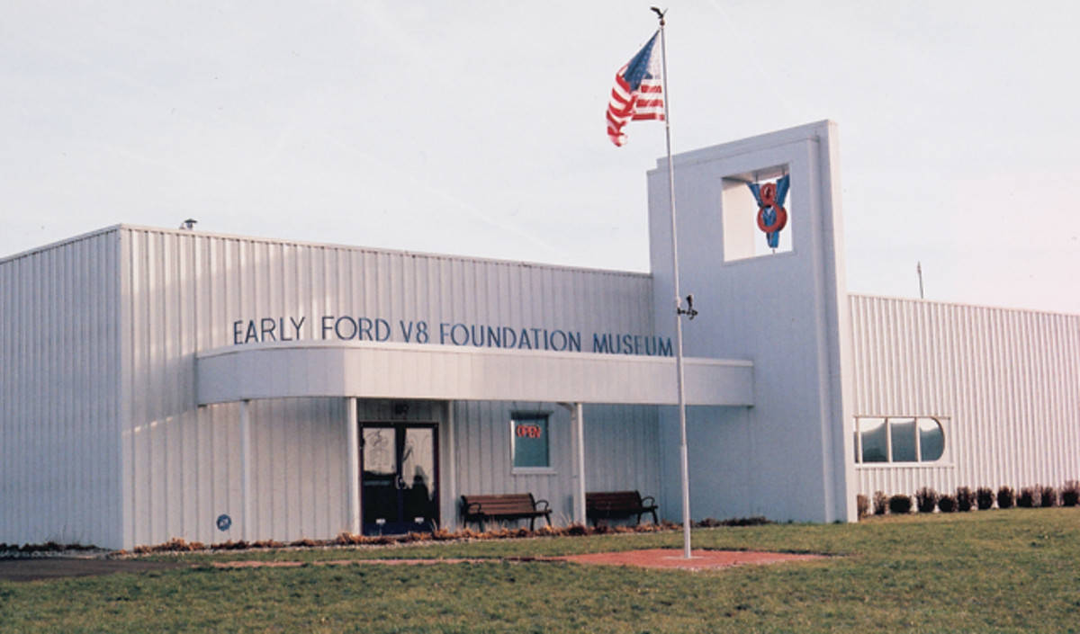 The current Early Ford V-8 Foundation Museum is an 8,000-square-foot maintenance and storage facility in Auburn, Ind., that will remain in use until the new Rotunda museum is completed.