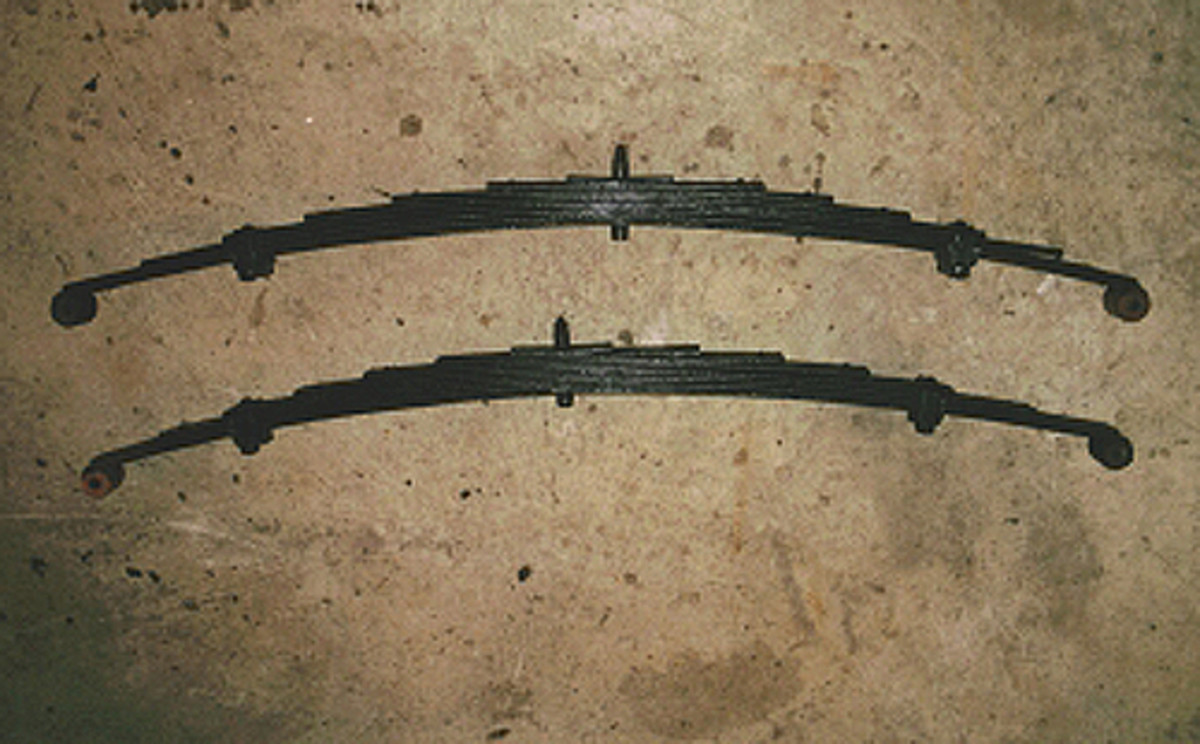  Leaf springs are arranged in “spring packs.” They must be removed from the car before a spring can be restored by either cold setting or reshaping.