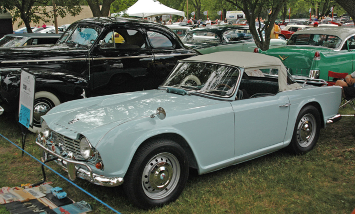 Domestic cars rule at Iola, but there are several imported gems scattered throughout the show field, including this stunning 1962 Triumph TR4 owned by John Myers. This car was originally licensed in Germany and later raced in SCCA events before it was restored in 2002.