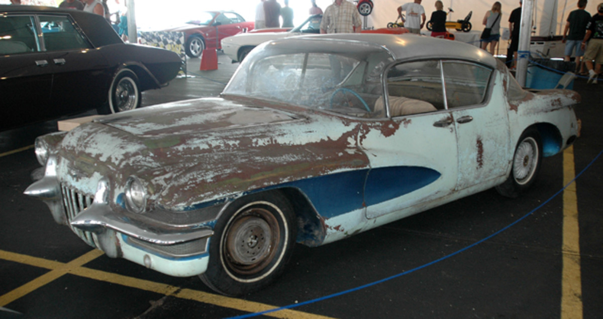 Unlike the Biscayne, the 1955 LaSalle II sedan remains in as-found condition, offering insight into the legend of Warhoops, the salvage yard where the cars were junked by GM in 1958.