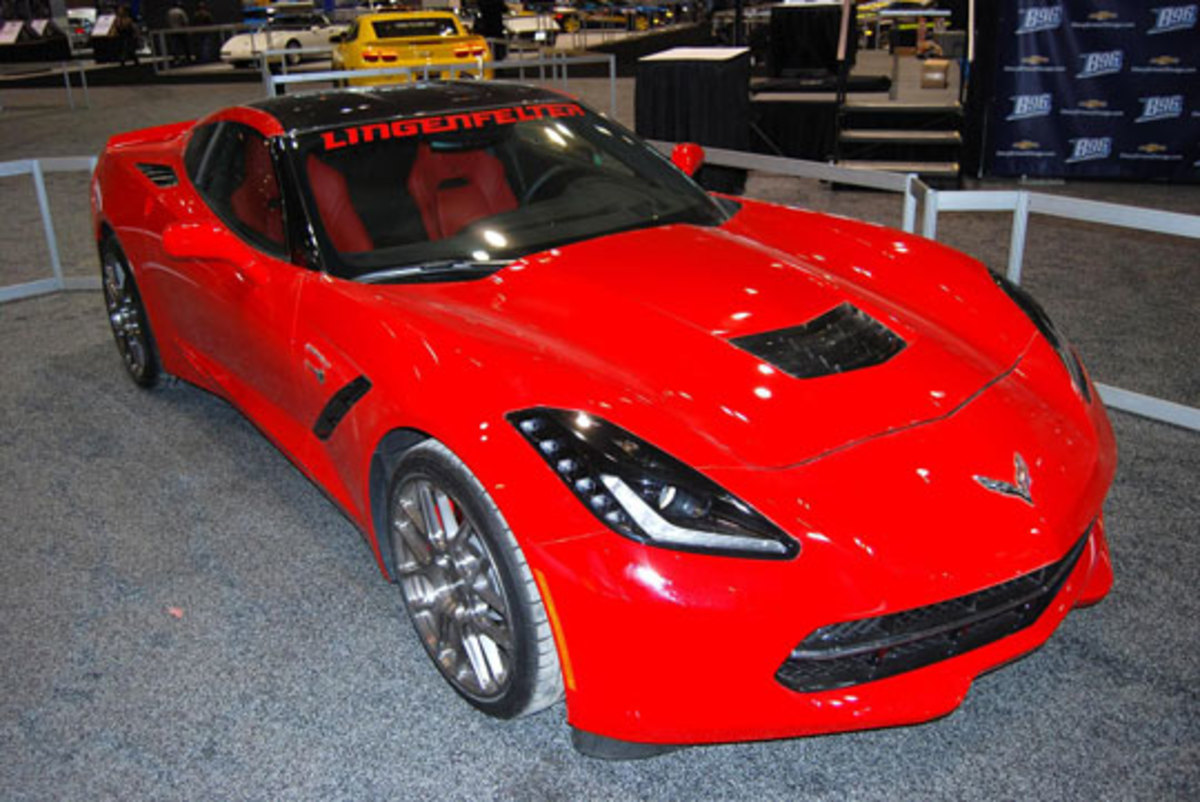  The red 2014 Corvette was fitted with Ligenfelter’s 550-hp 6.2-liter V-8 engine package.