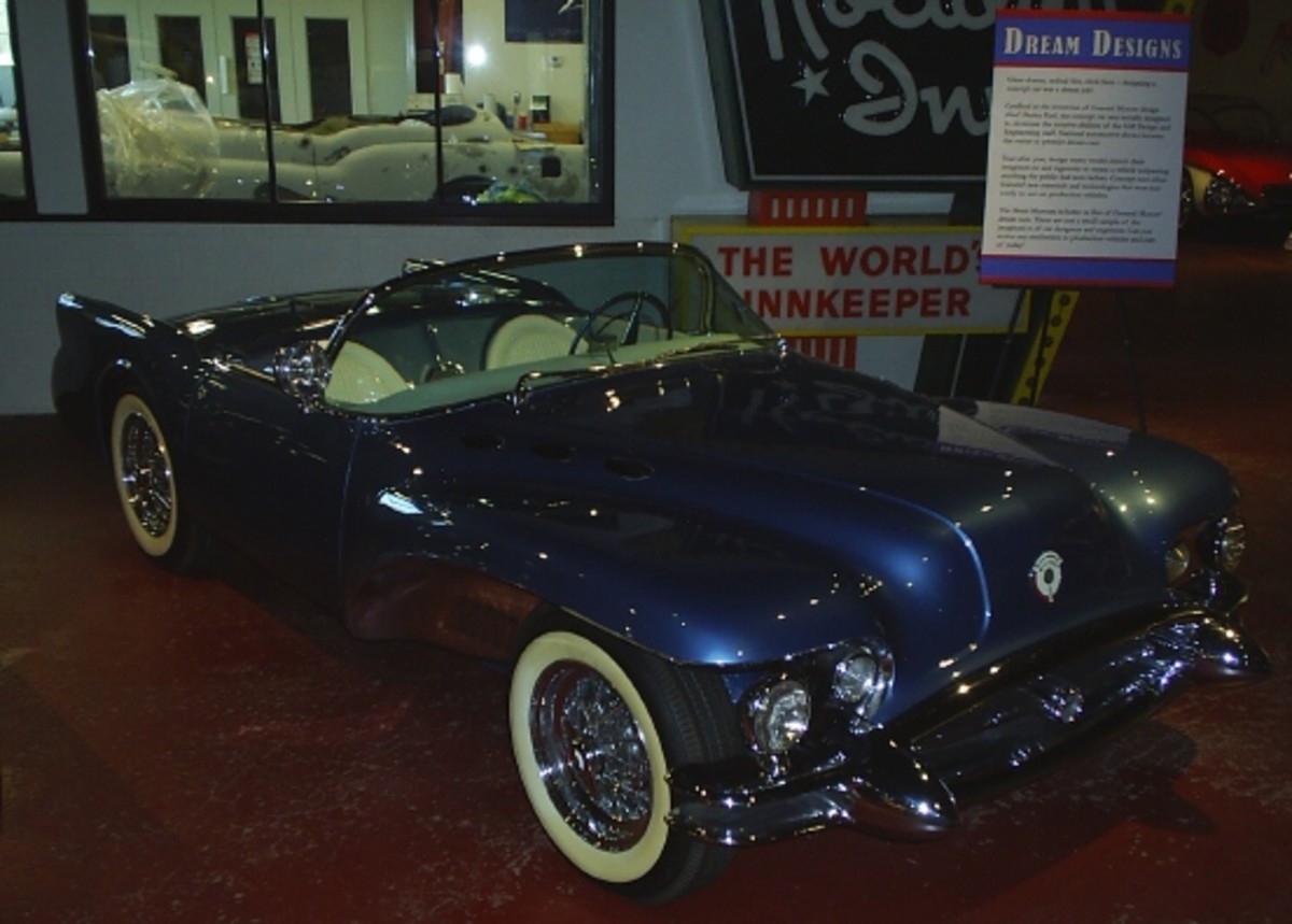 The Wildcats dream cars earn their name, as they're among the wildest concept cars of the 1950s, and the Sloan Museum displays the fiberglass-bodied 1954 Wildcat II, powered by a 322-cid engine. The original Wildcat of 1953 is in the Bortz collection.