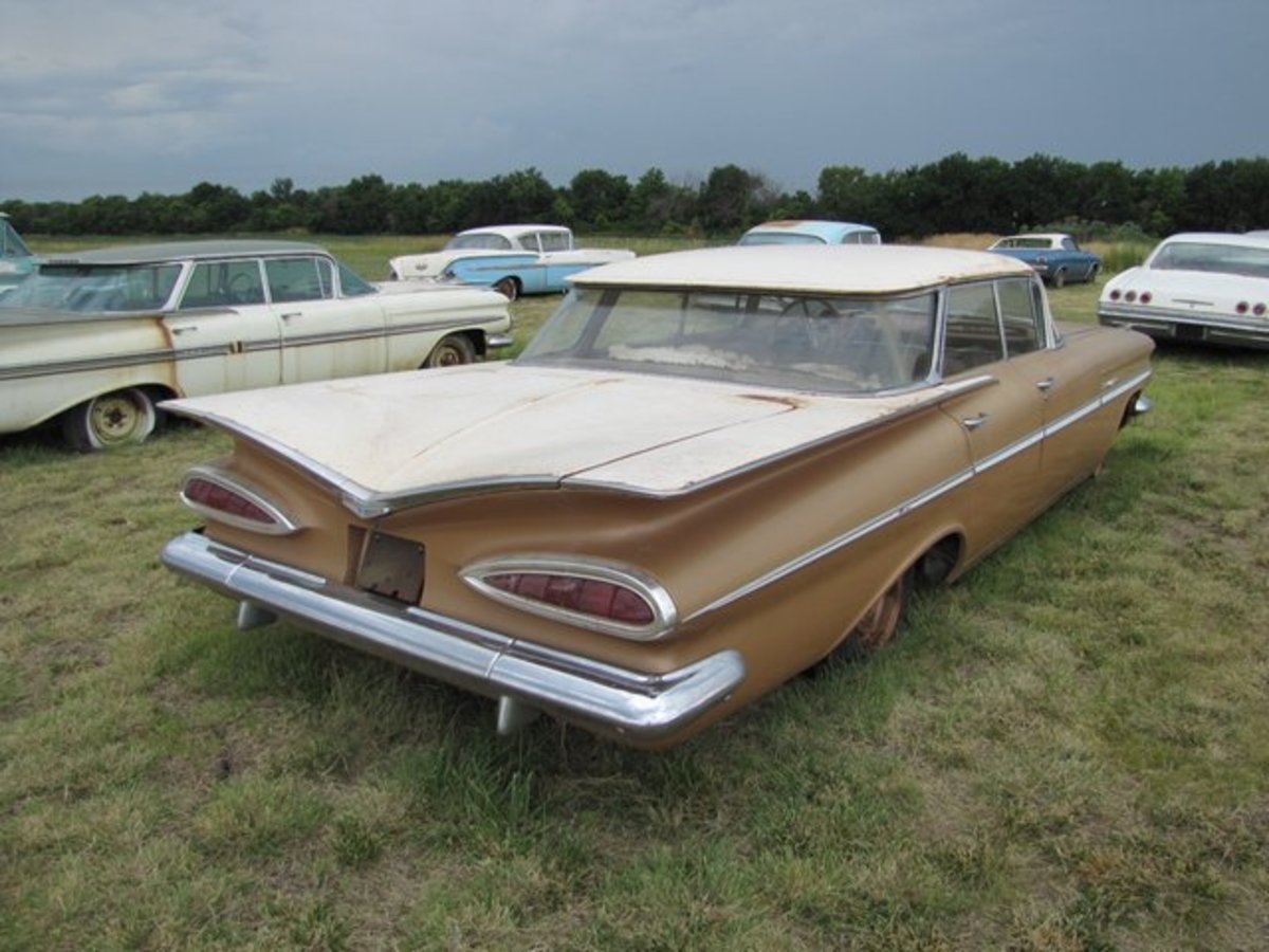 There are two miles on this 1959 Bel Air Sport Sedan. 