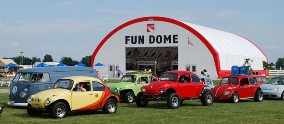 Funfest attendees gather for a cruise near the Mid America Fun Dome.