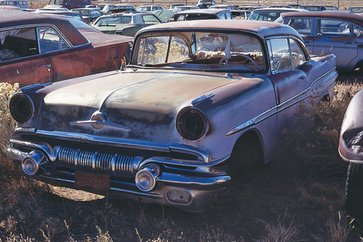 Only 15,494 Pontiac Super Chief Catalina hardtops were built in 1957, and this example would make a desirable restoration project. It has missing glass, but is otherwise complete.