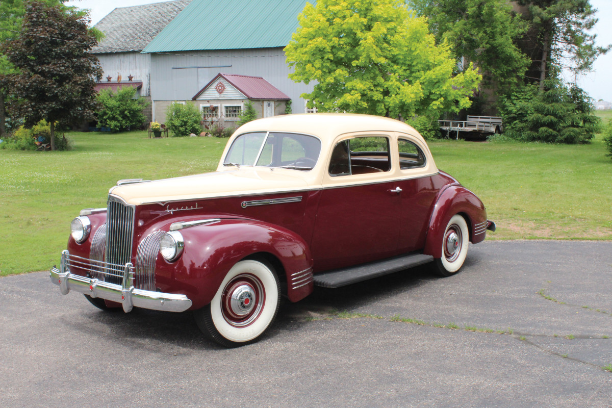 This One-Ten coupe might have been a bottom-tier offering by 1941 Packard standards, but it’s still an elegant machine with a handsome two-tone paint scheme, classic lines and a commanding presence. This example belongs to Jon Gehrke, of Stevens Point, Wis., who rescued the Packard after it had apparently been abandoned for many years in storage.
