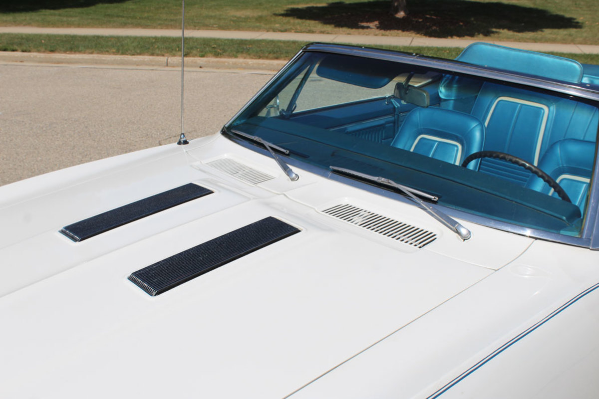 Hood louvers are an SS option but are also seen on the RS/SS models such as this convertible pace car.