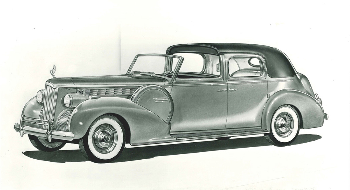  Packard’s 1940 Custom Super Eight Model 180 with all-weather cabriolet coachwork by Rollson was at the peak of the line. It combined classical ambiance with the special magic of Rollson touches and appointments, even in this late stage of classic customs.